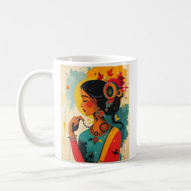 Caneca De Cerâmica Com Design Clássico De Mulher (Esquerda)