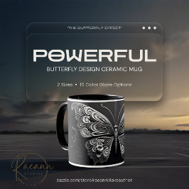 Caneca de Cerâmica com Design de Borboleta Poderos