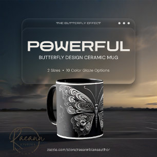 Caneca de Cerâmica com Design de Borboleta Poderos