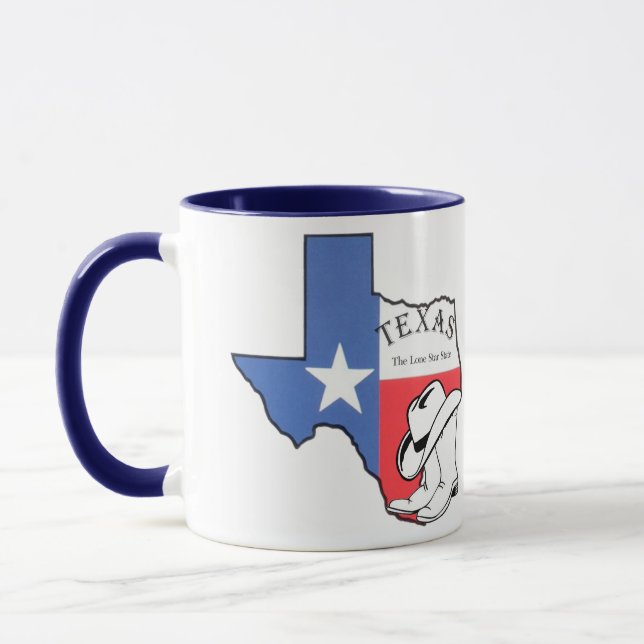 Caneca de Cerâmica com Mapa do Texas com Estrela,  (Esquerda)