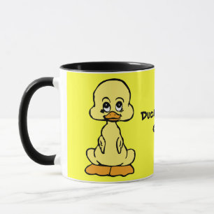 Caneca de cerâmica com sino de pato amarelo de Duc