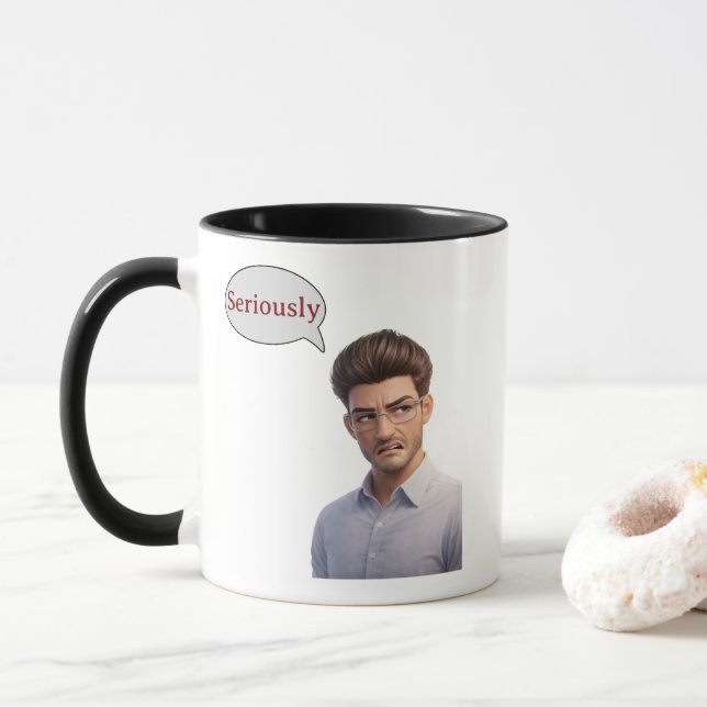 Caneca de Cerâmica de Arte Digital única (Com Donut)