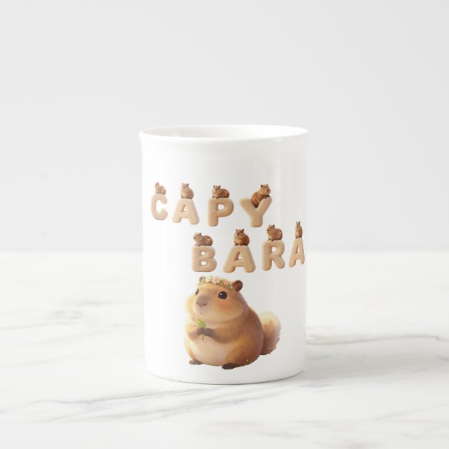 Caneca de Cerâmica de Capivara Fofa, Xícara de Caf (Frente)