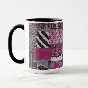 Caneca de Cerâmica de Colcha de Retalhos