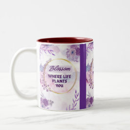 Caneca de Cerâmica Floral Inspiradora | Xícara de 