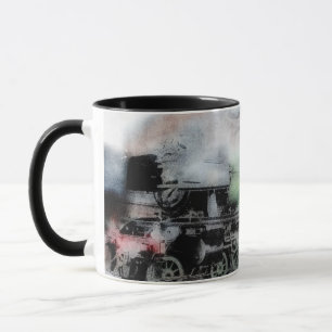 Caneca de Cerâmica Grunge do Trem a Vapor Flying S