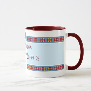 Caneca de cerâmica Hearts Folk Background por Yana