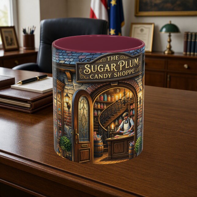 Caneca de Cerâmica Loja de Doces Sugar Plum (Criador carregado)