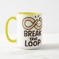 Caneca de Cerâmica Motivacional Quebre o Ciclo