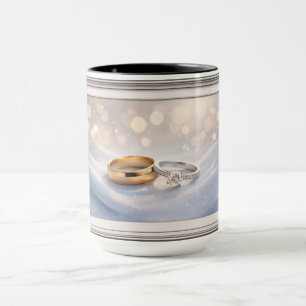 Caneca de Cerâmica Presente Tema Amor Anéis de Noi