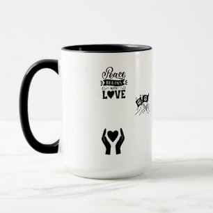 CANECA DE CERÂMICA TOM DE ESPERANÇA DE DUAS CORES 