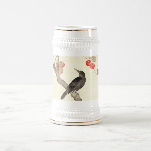 Caneca De Cerveja 柿 に 烏, 抱 Persimmon e Crow, Hōitsu (Centro)