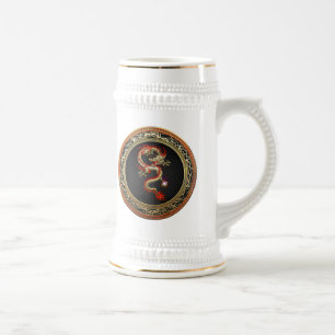 Caneca De Cerveja [200] Dragão chinês Ouro Fucanglong