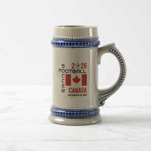 Caneca De Cerveja 2026 Bandeira Personalizada do Canadá Futebol CANA