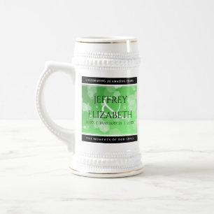 Caneca De Cerveja 20 38º aniversário do casamento Emerald