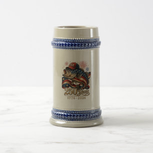 Caneca De Cerveja 250 América 1776 2026 Pesca de Robalo Bandeira dos