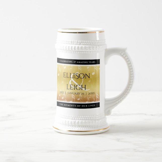 Caneca De Cerveja 27.º aniversário de casamento musical (Direita)