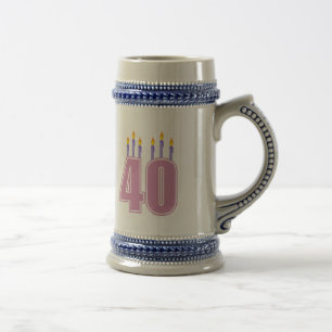Caneca De Cerveja 40 velas (rosa/roxo)