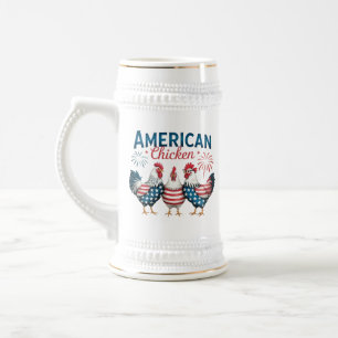 Caneca De Cerveja 4 de julho Galinha Americana Patriótica-62987