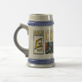 Caneca de Cerveja 650 ml – Arte Abstrata GOLD por
