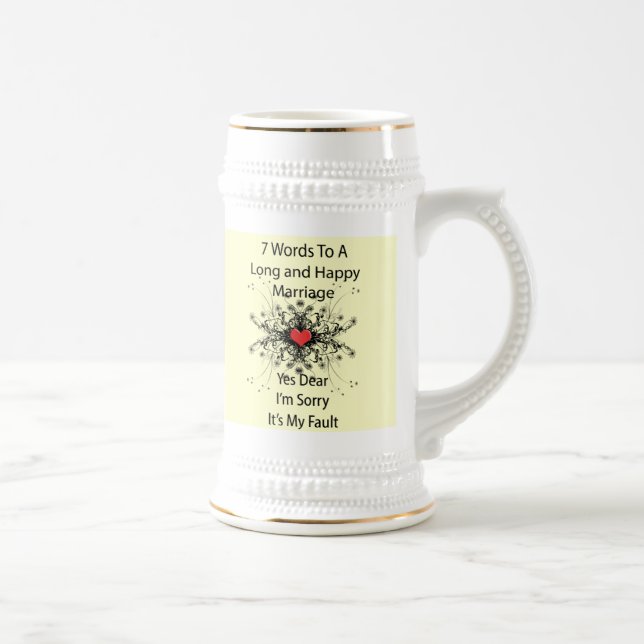 Caneca De Cerveja 7 palavras para um Casamento longo e feliz (Direita)