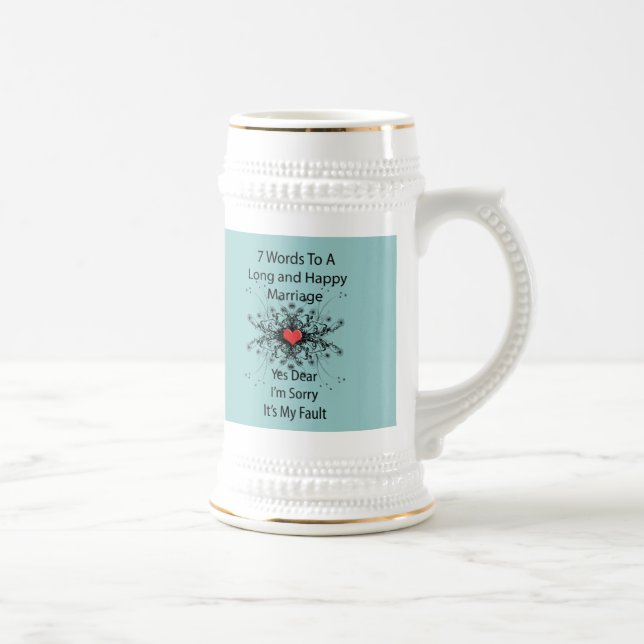 Caneca De Cerveja 7 Palavras Para Um Longo Casamento (Direita)