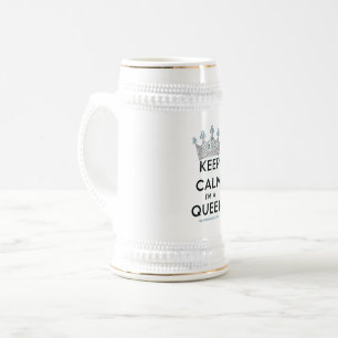 Caneca De Cerveja A arte de SlipperyJoe Mantenha calma Rainha gay gi