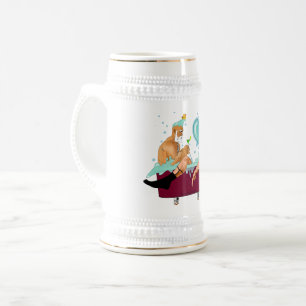 Caneca De Cerveja A artística de SlipperyJoe dois gay homens banhei