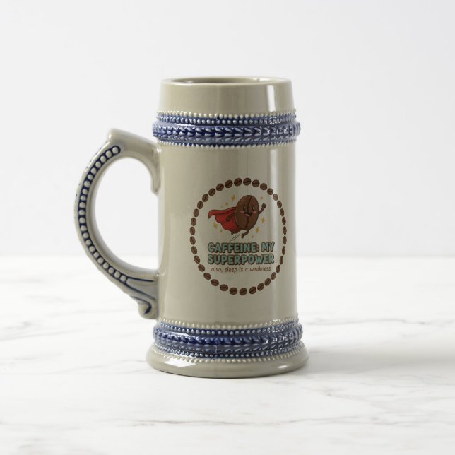 Caneca De Cerveja A Cafeína é Meu Superpoder (Esquerda)