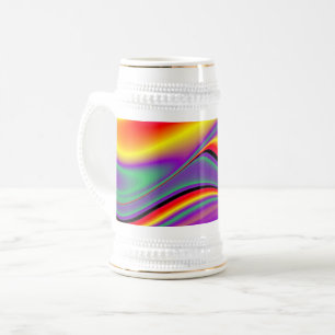 Caneca De Cerveja A Mágica das Cores, Abstrato 3D Rainbowart