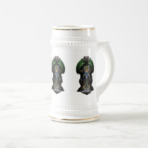 Caneca De Cerveja A Majestade De Trilia Fractal Fantasy Retrato