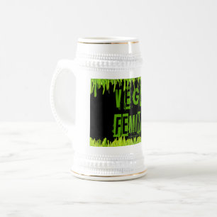 Caneca De Cerveja A orgulho gay feminista feminista Vegana de Slippe
