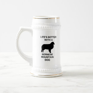 Caneca De Cerveja a vida é melhor com um bernese mountain dog