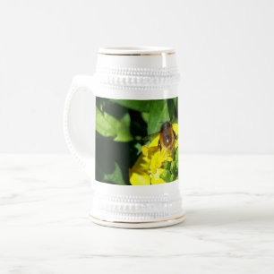 Caneca De Cerveja Abelhas nas Flores Amarelas
