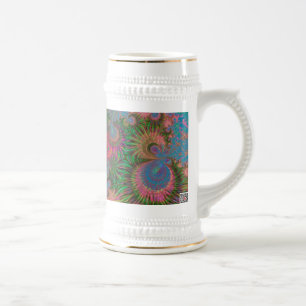 Caneca De Cerveja Abstrato Art Corals