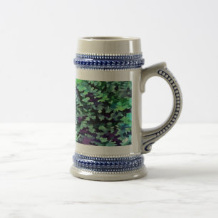 Caneca De Cerveja Abstrato de Pop de Arte em Jade Green e Purple.