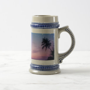 Caneca De Cerveja Adesivo Galáxia Coração de Cristal Azul Tropicai