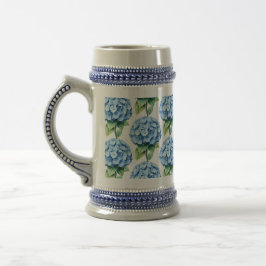 Caneca De Cerveja aglomerado de flores de hortênsia azul