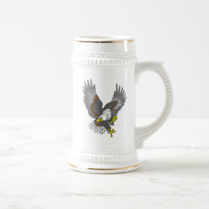Caneca De Cerveja Águia branca americana no voo