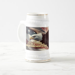 Caneca De Cerveja Águia de 4 de julho com bandeira americana