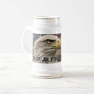 Caneca De Cerveja Águia Majestosa & Bandeira – Espírito de Liberdade