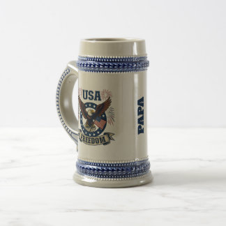Caneca De Cerveja Águia Patriótica Americana Personalizada USA Liber