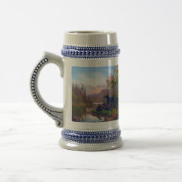 Caneca De Cerveja Alce Majestoso em um Acampamento de Paisagem Sueca