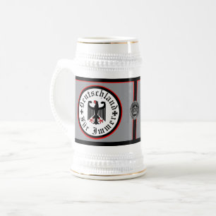 Caneca De Cerveja Alemanha/Deutschland Para Sempre/águia negra/cruz