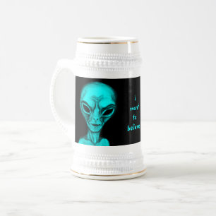 Caneca De Cerveja Alienígena, quero acreditar
