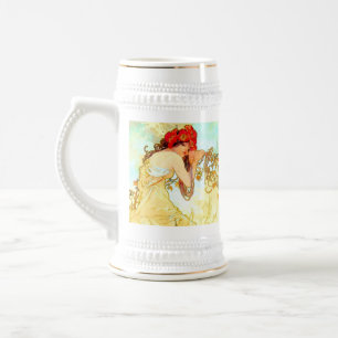 Caneca De Cerveja Alphonse Mucha Art Nouveau Summer