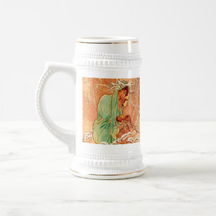 Caneca De Cerveja Alphonse Mucha Art Nouveau Winter