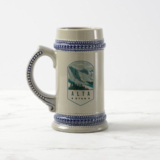 Caneca De Cerveja Alta Utah Ski Crachá (Esquerda)