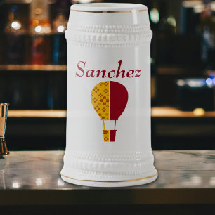 Caneca De Cerveja Amarelo Vermelho Novo México Zia Ar Quente Balão