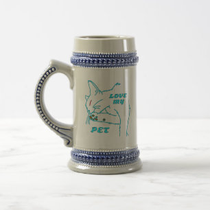 CANECA DE CERVEJA AME MEU GATO DE AQUA
